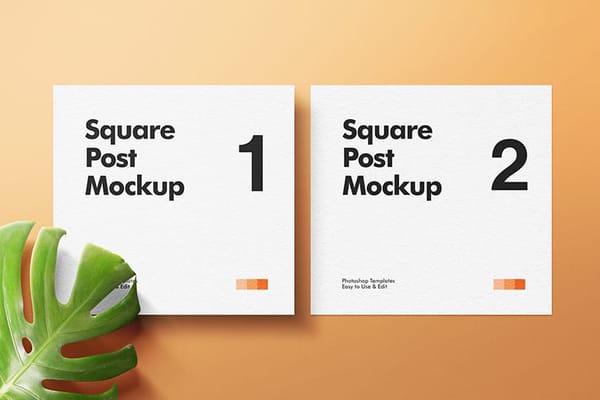 Natural Two Square Post Mockup