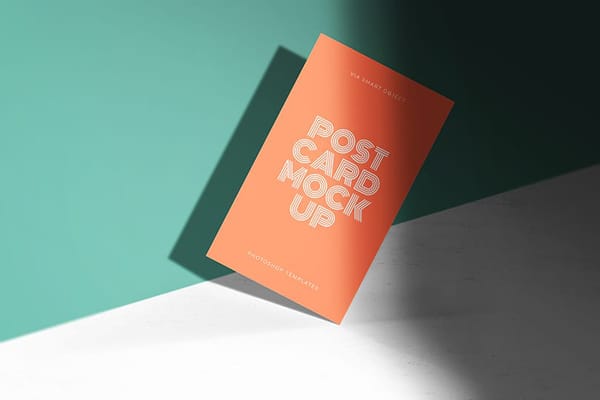 Orange Postcard Mockup