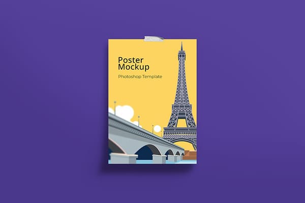 Paris Purple Poster Mockup