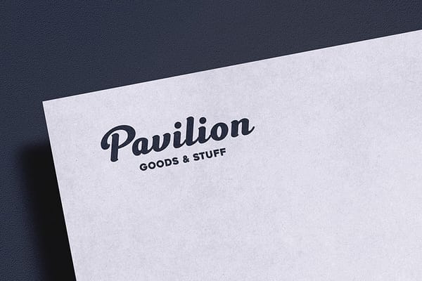 Pavilion Purple Paper Logo Mockup