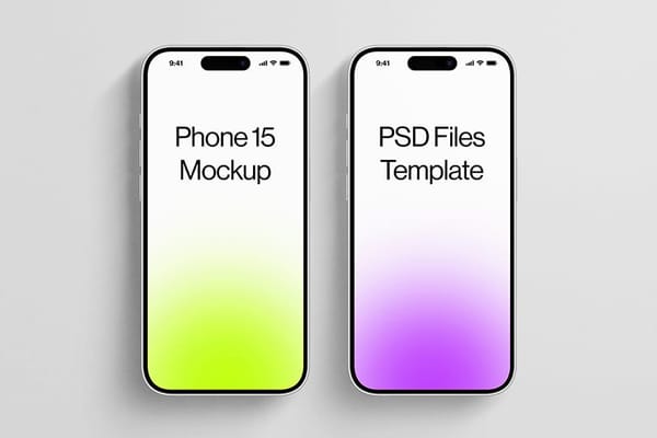 Phone 15 Pro Mockup on Gray Background