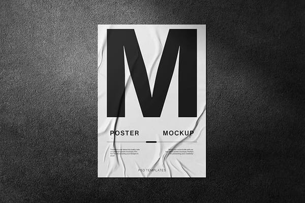 Poster Mockup On Wall Concrete