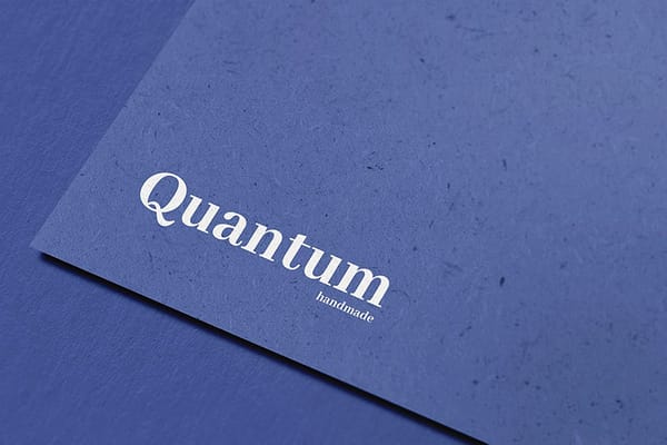 Quantum Blue Paper Logo Mockup