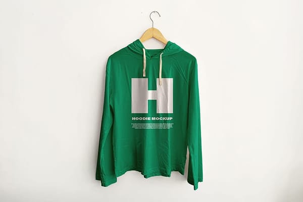 Realistic Hanging Hoodie Mockup
