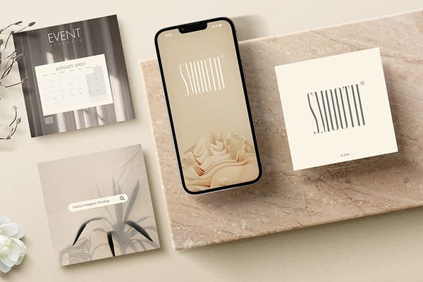 Realistic Luxury Instagram Mockup on Marble