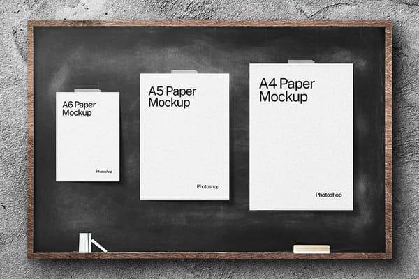 Size Set of White Paper Mockup