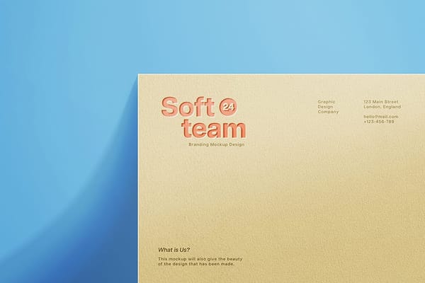 Soft Team Branding Paper Logo Mockup with Soft Color