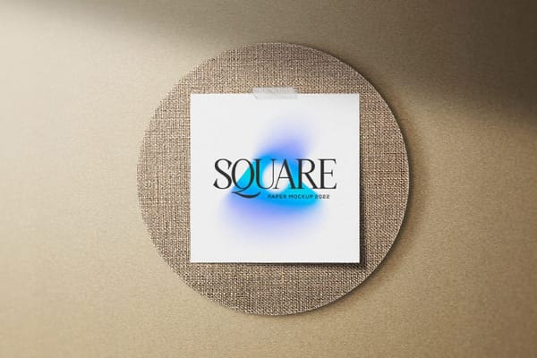 Square Mockup On Brown Background