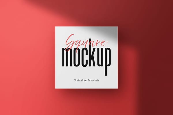 Square Mockup Red Background