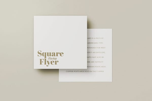 Stacked Square Flyer Postcard Mockup