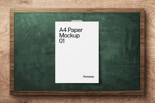 Sticked White A4 Paper Mockup