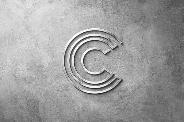 Stone C Logo Mockup on Plaster Wall