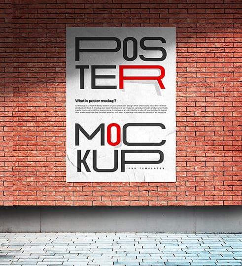 Street Poster Mockup on Brick Wall