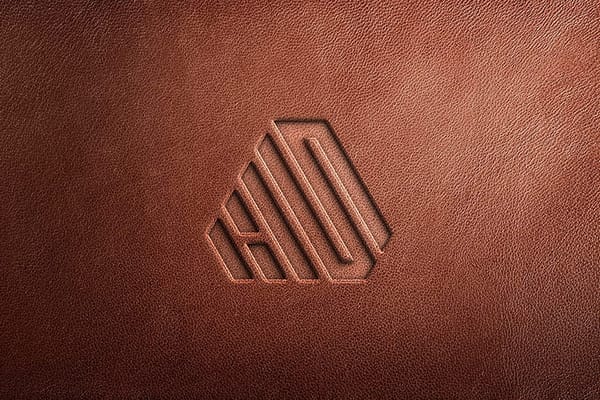 Suede Brown Branding Leather Logo Mockup