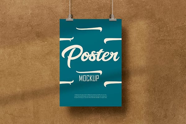 Tosca Poster Mockup Hanging On A Rope