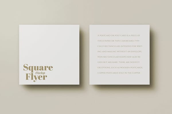 Two Brand Minimal Square Flyer Postcard Mockup