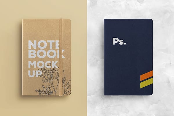 Two Note Book Mockup with Different Concept