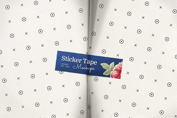 Wrap Packaging Paper Sticker Tape Mockup