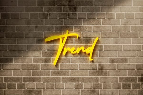 Yellow Neon Logo Mockup on Brick Wall