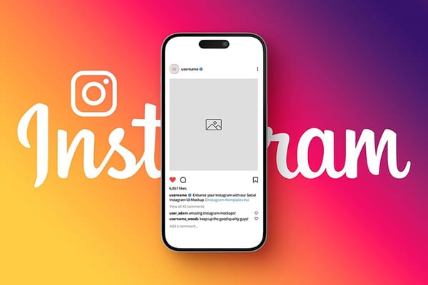 iPhone 15 Mockup on Instagram Background