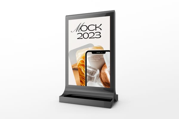 Black Glossy Billboard Mockup Right Side View