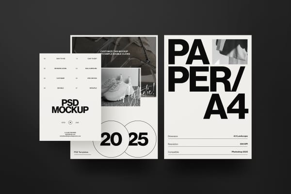 Minimalist Paper Mockup Collection with Overlapping Design