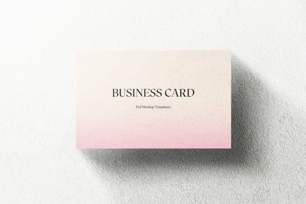 Flat Lay Business Card on Plaster Surface
