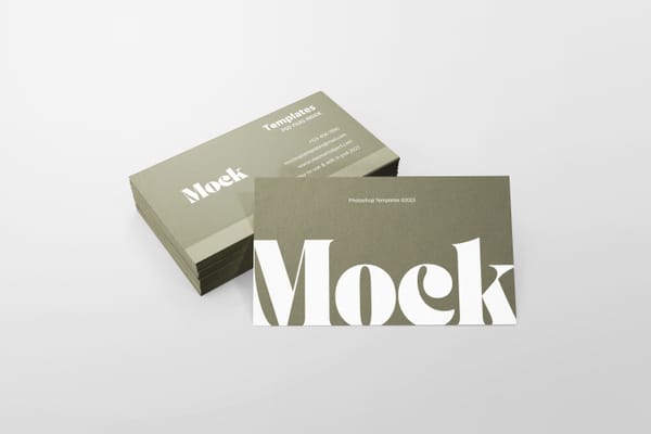 Minimal Stacked Business Card Mockup
