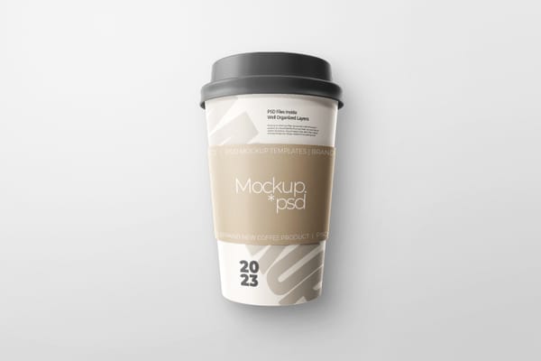 Flat Lay To-Go Coffee Cup Mockup