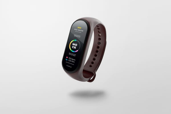 Floating Purple Smartwatch Mockup