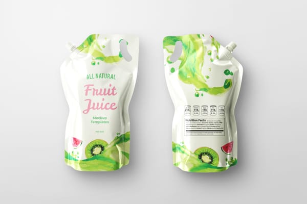 Front and Back Spout Bag Mockup