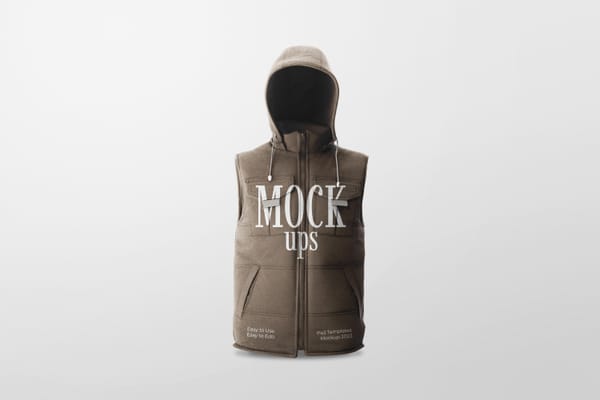 Hood Men Vest Mockup