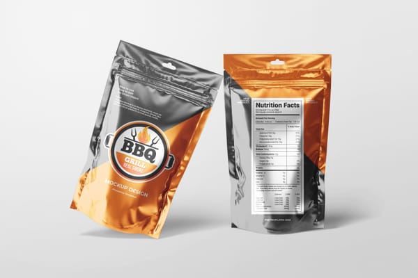 Leaning Foil Pouch Mockup