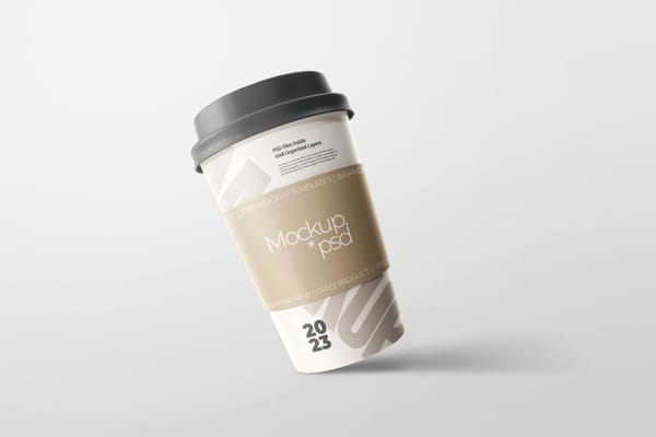 Leaning To-Go Coffee Cup Mockup