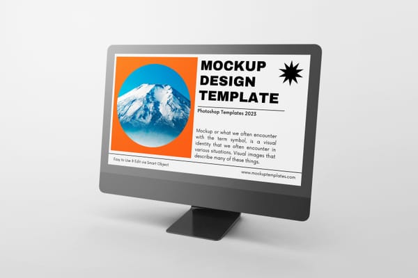 Left View of Black iMac Mockup