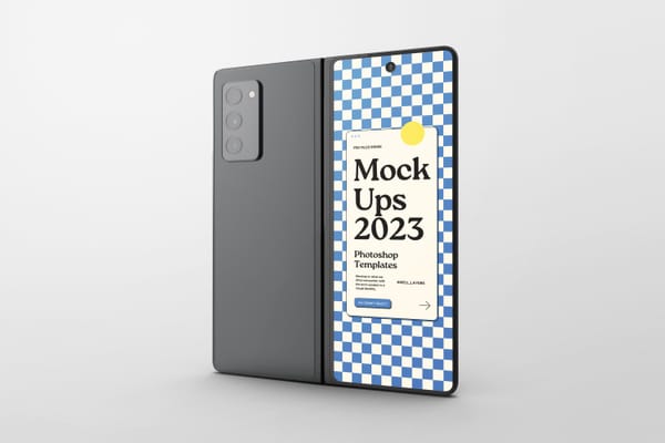 Left View of Flip Phone Mockup