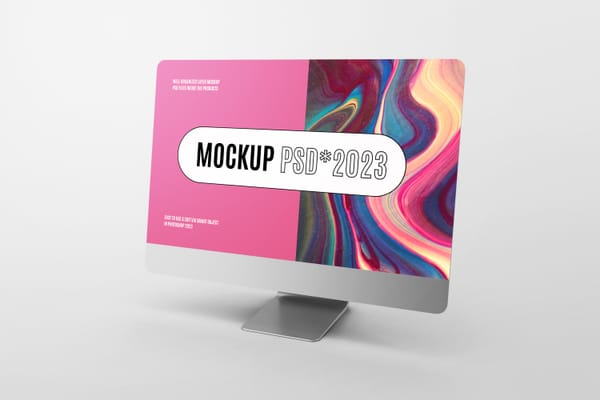 Left View of HD Screen iMac Mockup