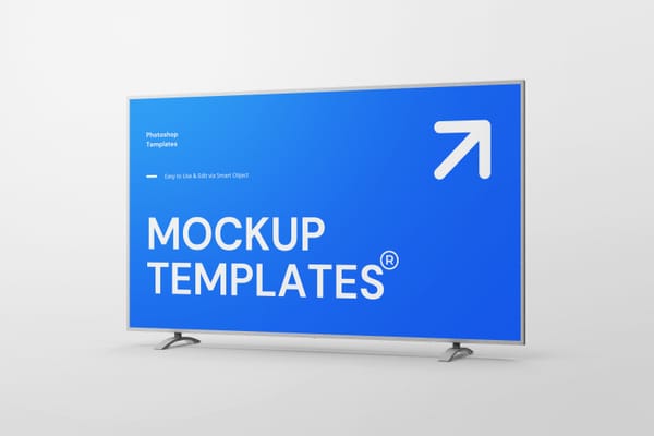 Left View of HD TV Mockup