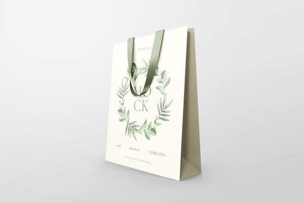 Left View of Merchant Bag Mockup