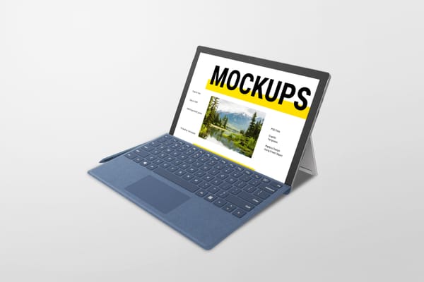 Left View of Modern Laptop Mockup