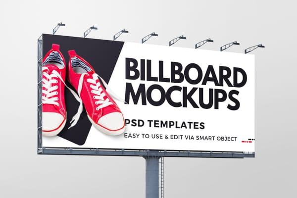 Left View of Regular BIllboard Mockup
