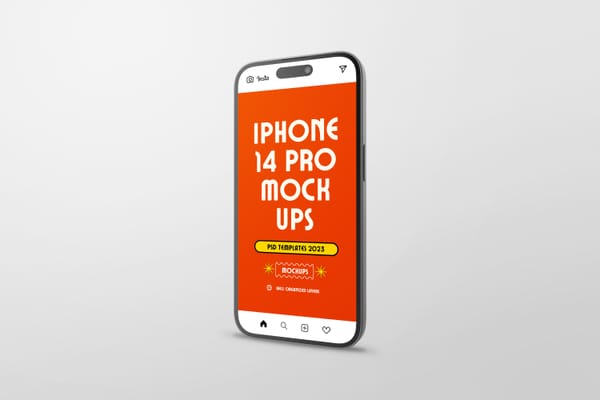 Left View of iPhone 14 Pro Mockup