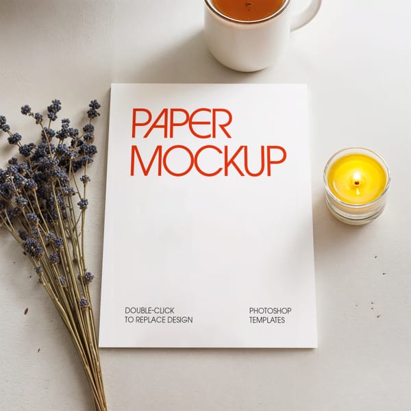 Cozy Stationery Mockup with Floral and Warm Elements
