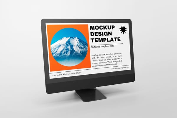 Right VIew of Black iMac Mockup