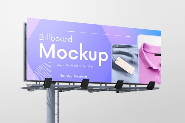 Right View of City Billboard Mockup