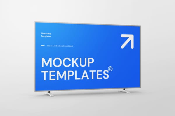 Right View of HD TV Mockup