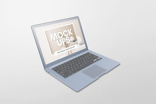 Right View of Laptop Mockup