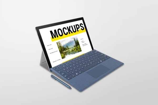 Right View of Modern Laptop Mockup