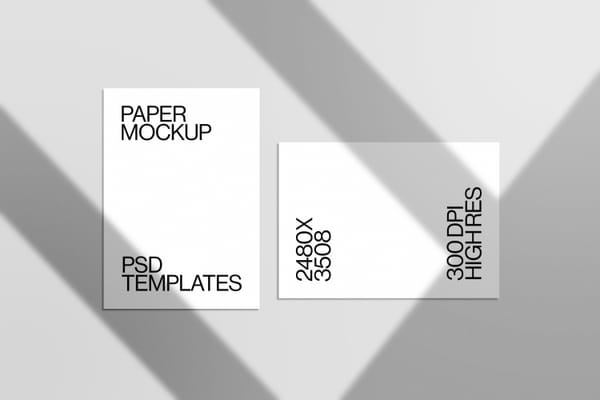 Elegant Paper Mockup with Subtle Shadow Details