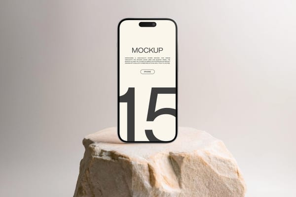 Stand Iphone Mockup On Stone